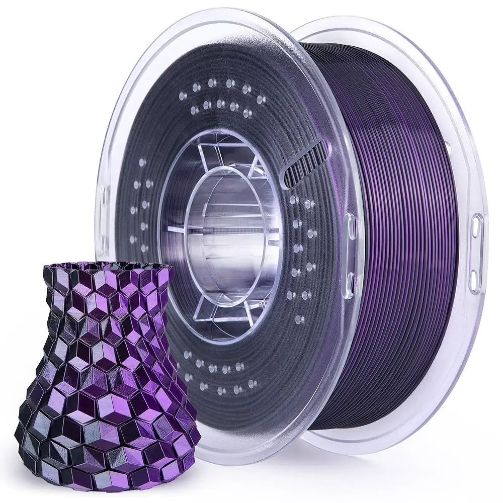 PLA Sedoso Dual Color 1.75mm 1kg Elegoo (Negro Morado)