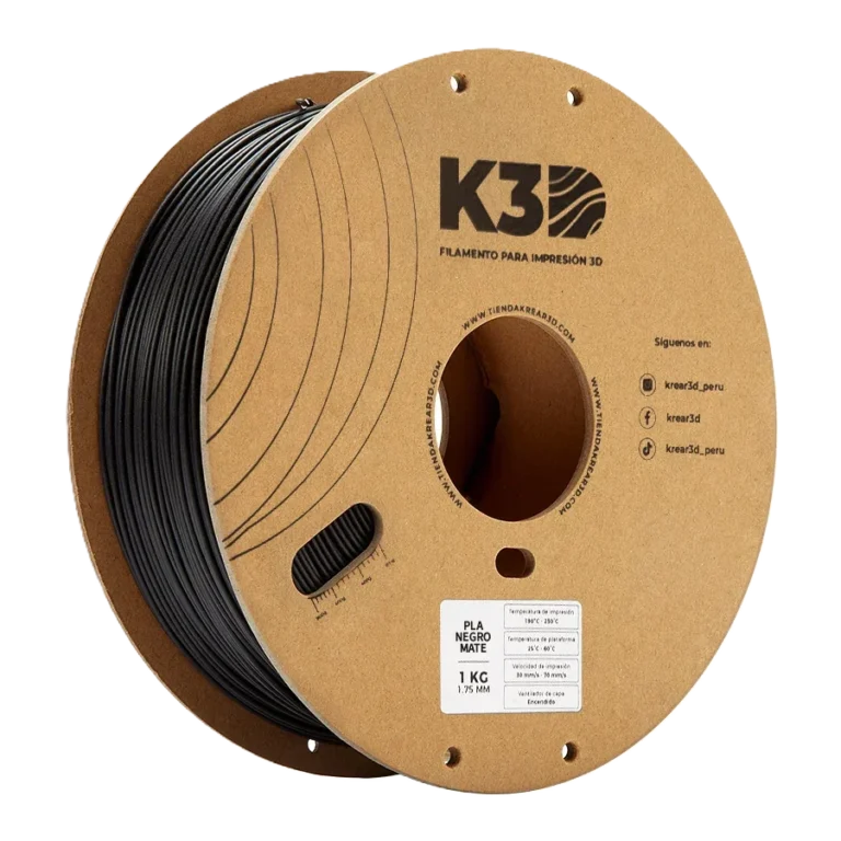 PLA Mate 1.75mm 1kg K3D (negro)