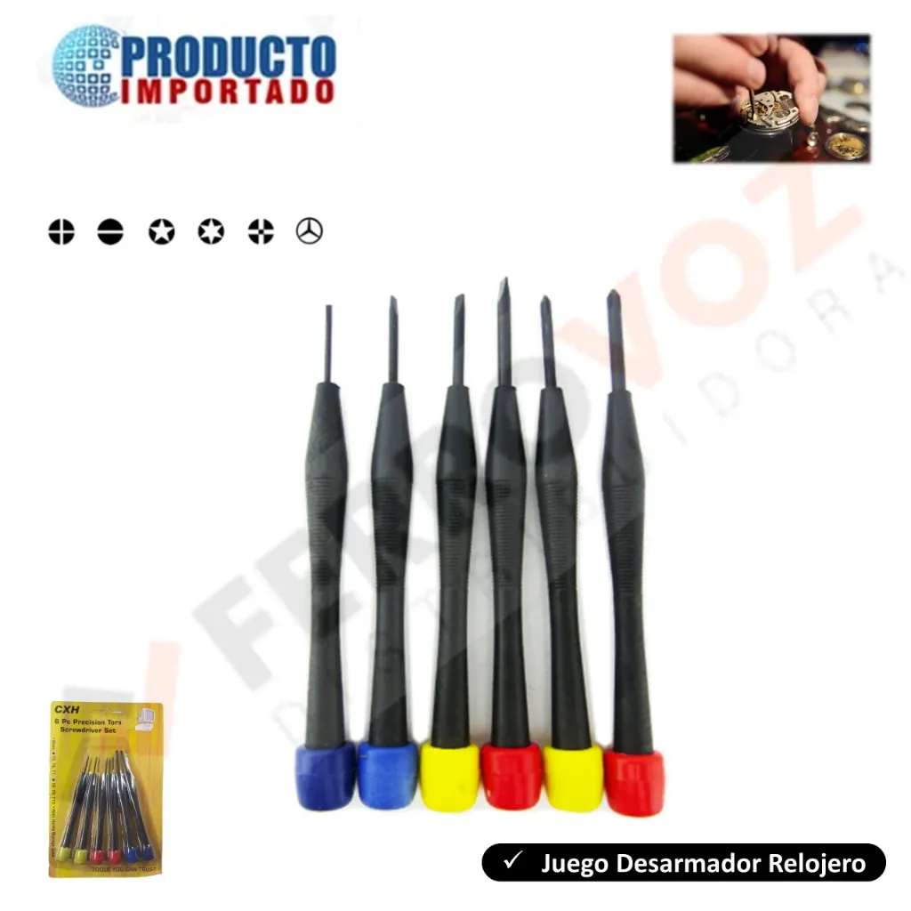 Juego Desarmador Relojero 6 piezas