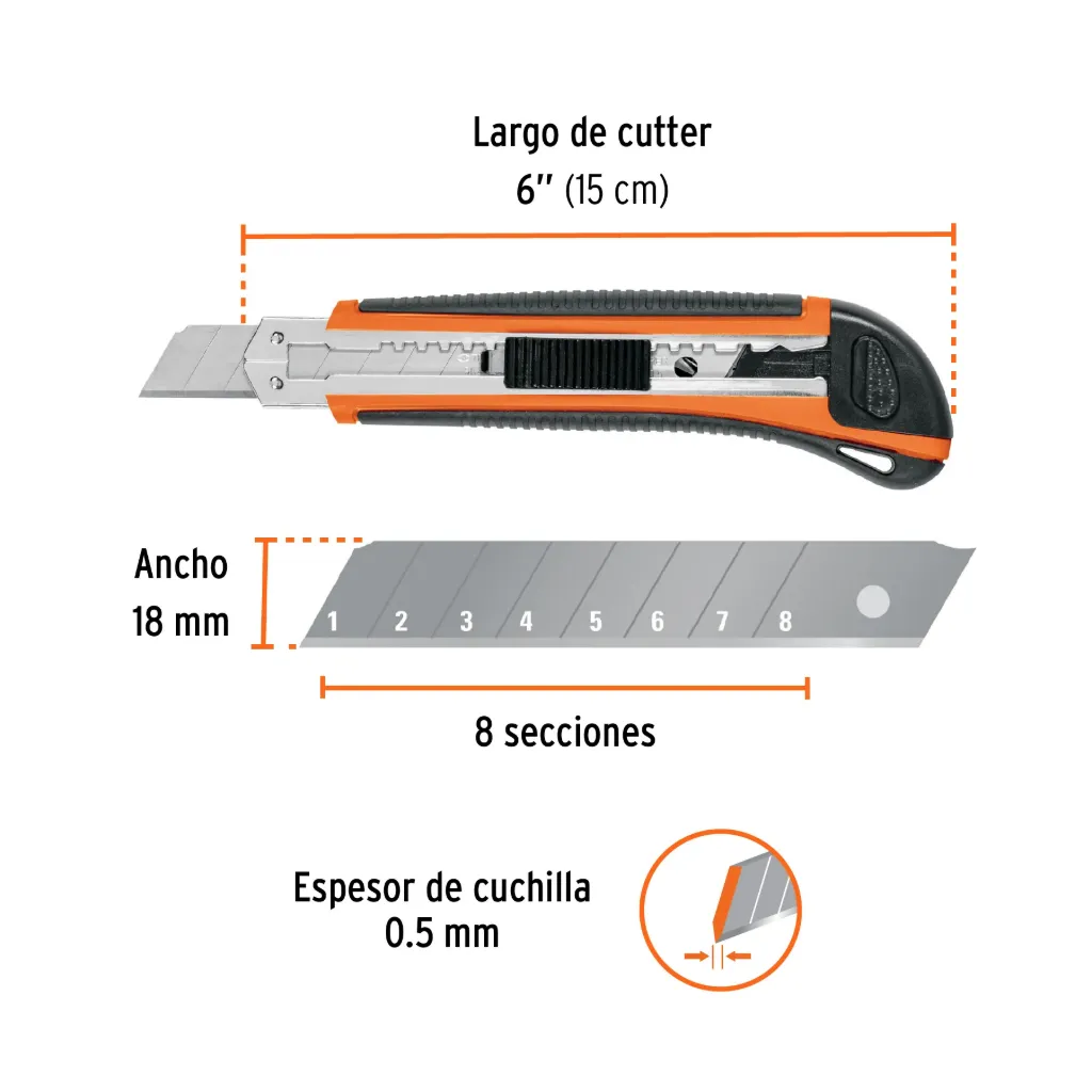 Cutter 18mm Profesional Alma Metálica y Grip TRUPER